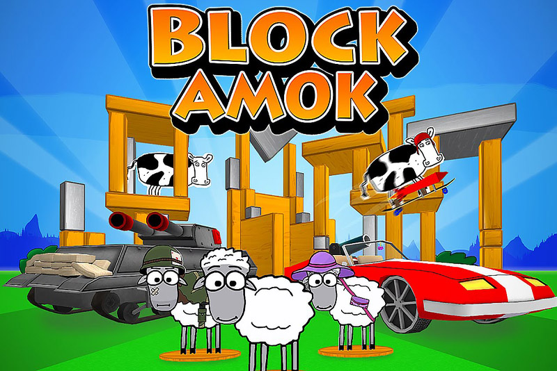 Block Amok, Game Seru yang Menembaki Balok-balok Kayu dengan Domba Kertas