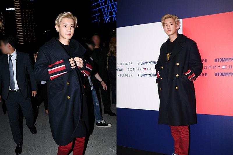 Chanyeol EXO sebagai Best Dressed Man diacara Fashion Show Tommy Hilfiger