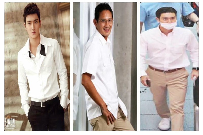 Kerennya Oppa Siwon Berkemeja Putih Sama Gantengnya dengan Sandiaga Uno